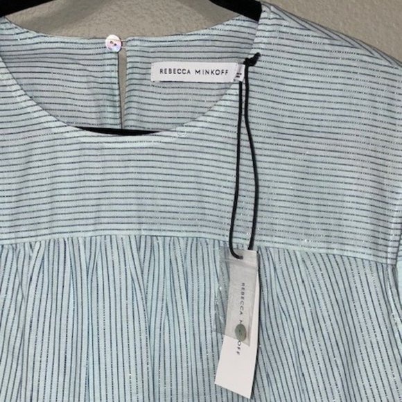 NWT Rebecca Minkoff Baby Blue Striped Flowy Dress (Large) - Picture 2 of 3